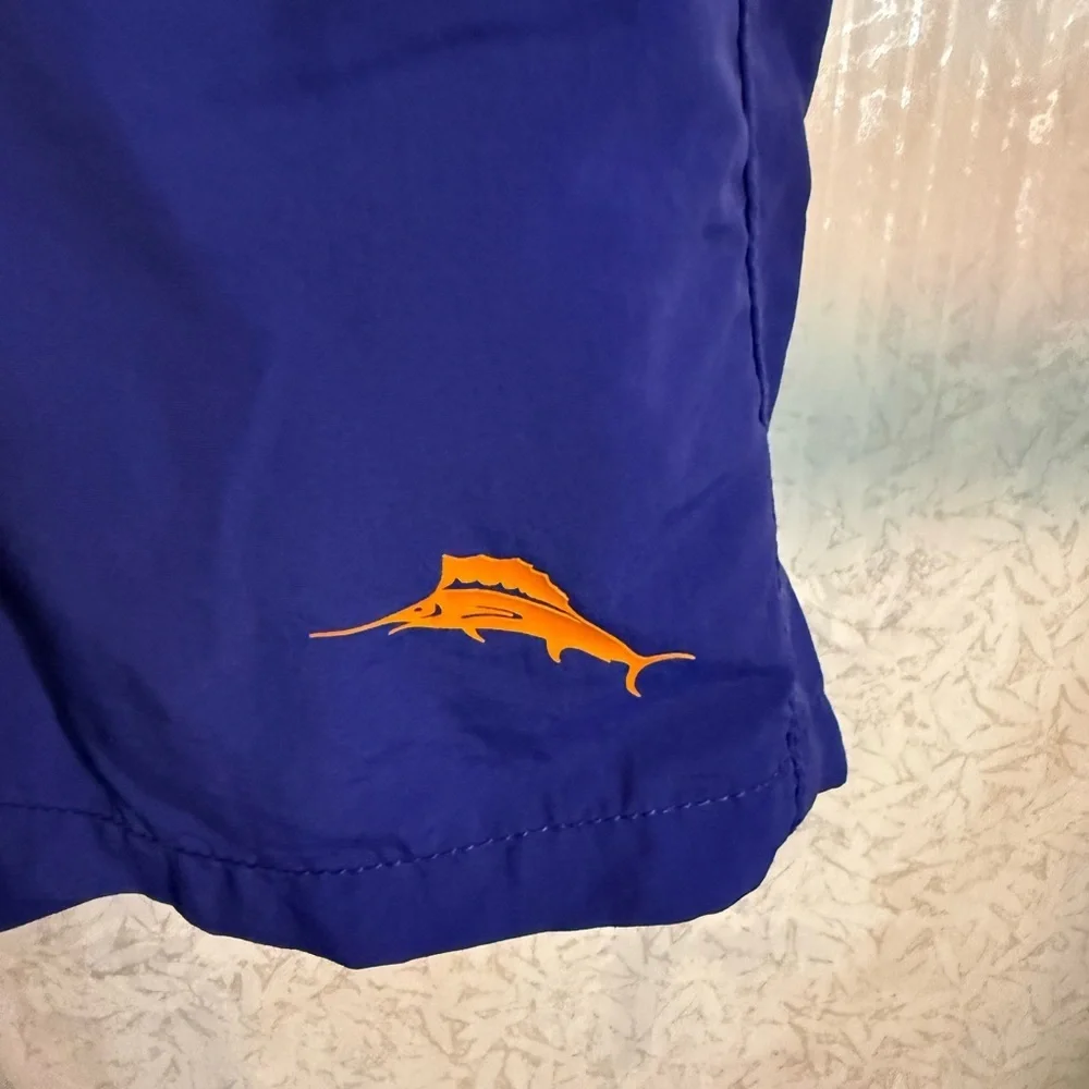 Tommy Bahama Cobalt Blue Swim Trunks with Orange Mesh And Drawstring, Sz XXL